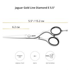 Ножницы прямые JAGUAR GOLD LINE DIAMOND E 5.5" артикул 21155 5.50" фото, цена pr_757-02, фото 2