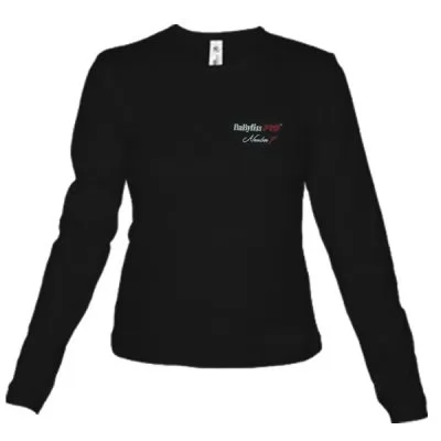Отзывы на Черная женская футболка Babyliss Pro размер M с длинным рукавом