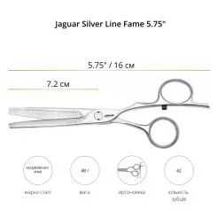 Фото Ножиці філіровочні Jaguar Silver Line Fame 5.75" - 2