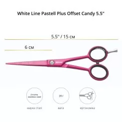 Фото Ножиці для стрижки White Line Pastell Plus Offset Candy 5.5" - 4