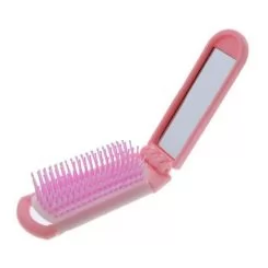 Фото Щетка складная розовая с зеркальцем Olivia Garden Folding Brush - 1