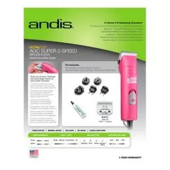 Фото Andis Super AGC 2 Speed Brushless Pink - 5