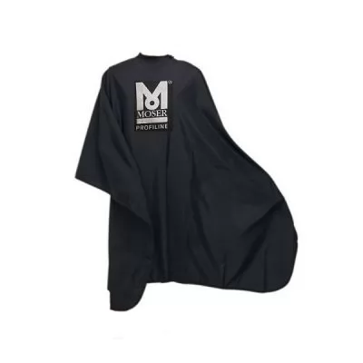 Сервіс Чорний пеньюар для стрижки з сріблястим логотипом Moser 6230