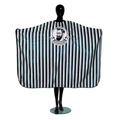 Сервис Пеньюар с логотипом барбера в черную полоску Barber man