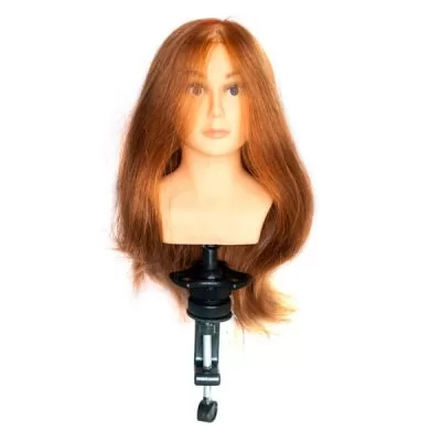Маленький манекен для зачісок з штативом Ingrid натуральне волосся 35 см.