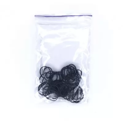 Фото Чорні резинки для зачісок Ingrid діаметр 15 мм. 50 шт.