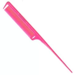 Фото Рожевий гребінець з пластиковою спицею та лінійкою Y5 Exotic color line 23 см - 1