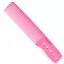 Рожевий гребінець з ручкою та лінійкою Y5 Exotic color line 18 см.