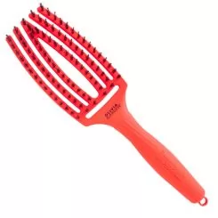 Фото OG щетка для укладки Finger Brush Neon Orange изогнутая комбинированная щетина - 1