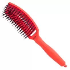 Фото OG щетка для укладки Finger Brush Neon Orange изогнутая комбинированная щетина - 2