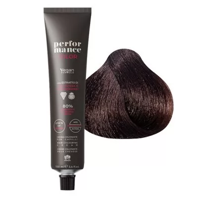 Сервис Аммиачная крем–краска для волос Performance 4.15 коричнево-пепельный махагон – 100 мл.