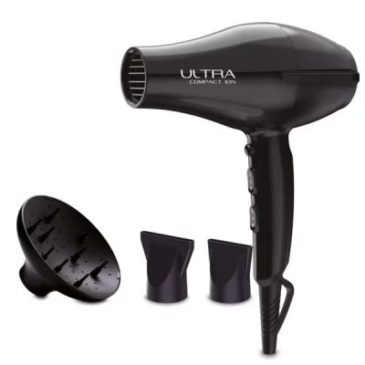 Чорний фен для волосся Ga.Ma Ultra Compact Ion 2200 Вт