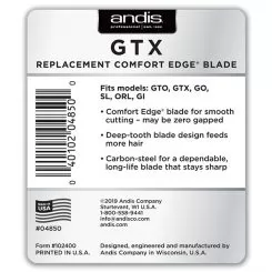 Фото Нож из карбоновой стали на триммер для стрижки Andis GTX Deep Tooth T-Outliner Replacement Blade - Carbon Steel - 2