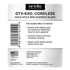 Фото Нож на триммер для стрижки Andis GTX-EXO Cordless Gold GTX-Z Replacement Blade - 5