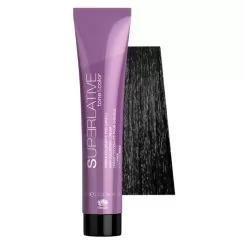 Фото Безаміачна фарба для волосся тон у тон Superlative Tone and Color 1 чорний 100 мл. - 1