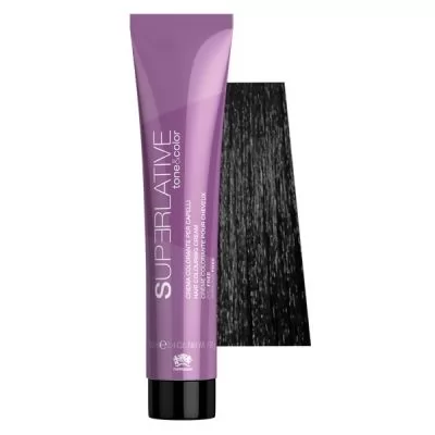 Фото Безаміачна фарба для волосся тон у тон Superlative Tone and Color 1 чорний 100 мл.