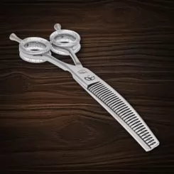 Фото Вигнуті фінішні ножиці для грумінгу тварин Barracuda Twisted 28 зубців 7 дюймів - 7