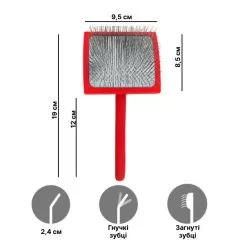 Фото Велика пуходерка з довгим зубцем для тварин Barracuda - 2