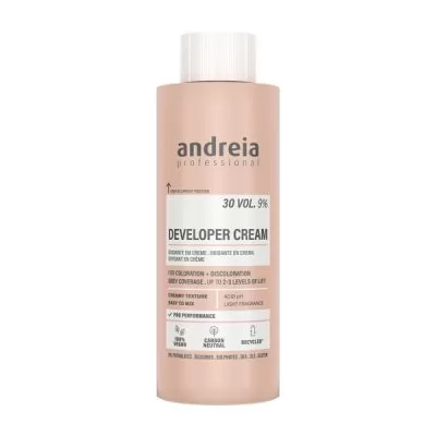 Характеристики Окислювач для фарби для волосся Andreia Oxy 30 vol 9% 150 мл.