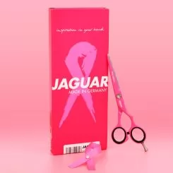 Фото Ножницы для стрижки волос Jaguar White Line Pastell Plus Offset Pink Ribbon размер 5,5 - 2