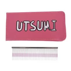 Фото Металевий гребінь для грумінгу Utsumi Quarter Pink Line 13,3 см - 2