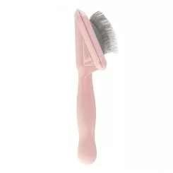 Фото Малая пуходерка для животных с жесткими зубцами Groom Soul Basic Series Air Cushion Pink - 4