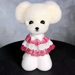 Фото Шерсть манекена голови для Mr Jiang Teddy Head Model Prick Eared Style White - 1