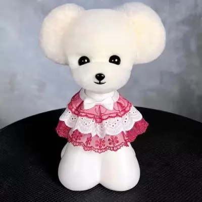 Фото Шерсть манекена голови для Mr Jiang Teddy Head Model Prick Eared Style White