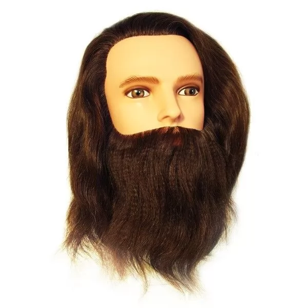 Болванка мужская SIBEL с бородой, длина волос 30-35 см, без штатива - 1